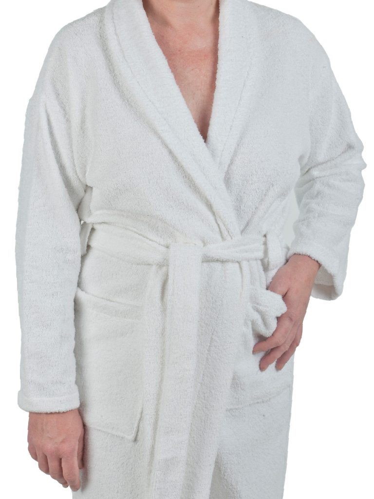 000d Towelling-Collar-Robe-White